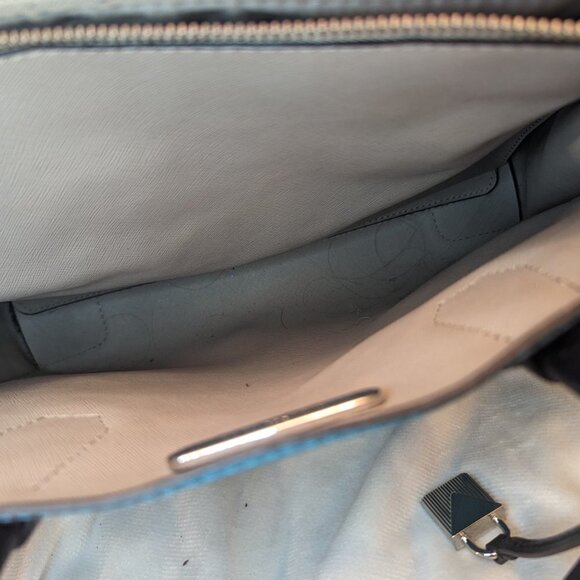 Michael Kors Mercer Bag - Teal, Black, & White - Picture 8 of 13